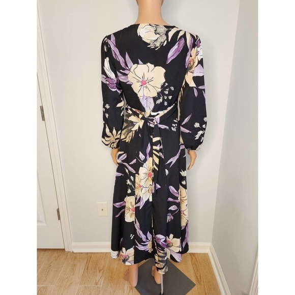 Anthropologie Hutch wrap dress size XS Petite Black motif NWT - Picture 4 of 10